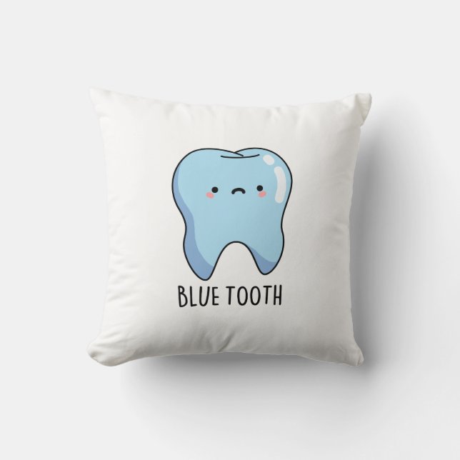 Almofada Piada Técnica Bluetooth Dente Azul Engraçada  (Frente)