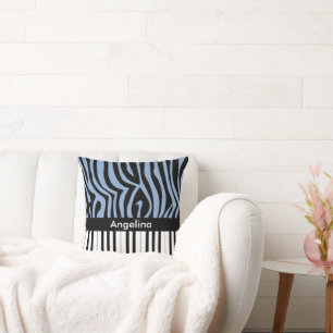 Almofada Piano Keys Sky Blue and Black Zebra Print