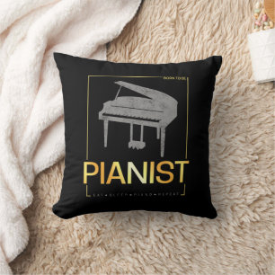 Almofada Piano Nascer A Ser Pianista Músico Vintage Design