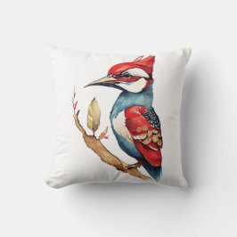 Almofada Pica-pau vermelho e azul