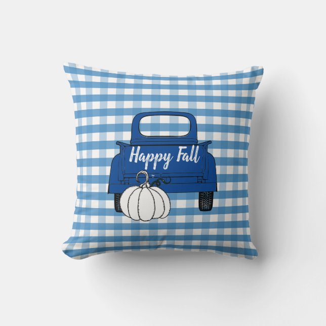 Almofada Pickup de Caminhão Pumpkin Azul Branco (Frente)