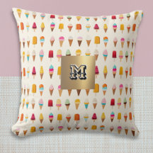 Picolés de Sorvete Monogramados Padrão Retrô Fofos