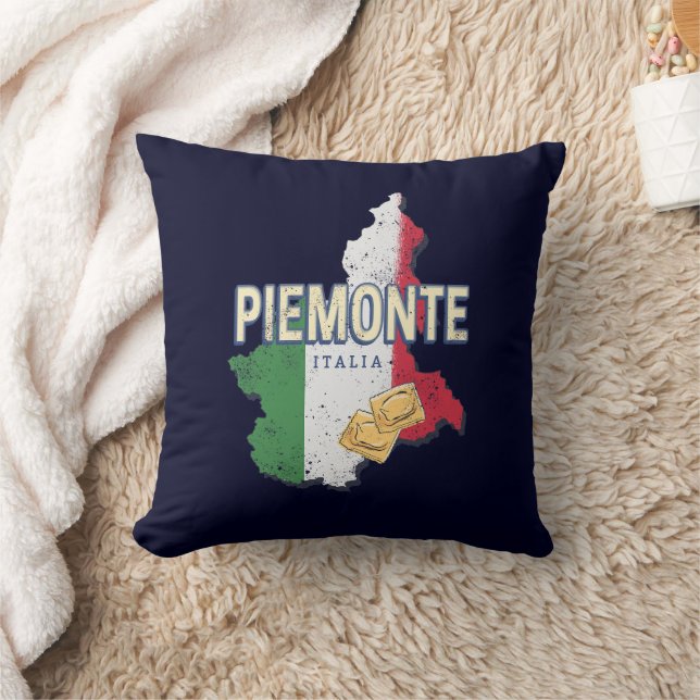 Almofada Piemonte Itália Retro Região Mapa Vintage Pasta (Cobertor)