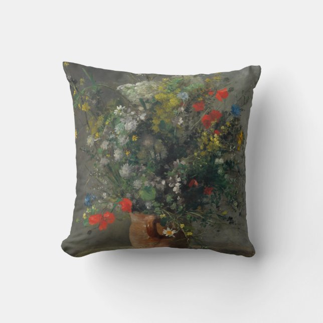 Almofada Pierre-Auguste Renoir - Flores num Vase 1866 (Frente)