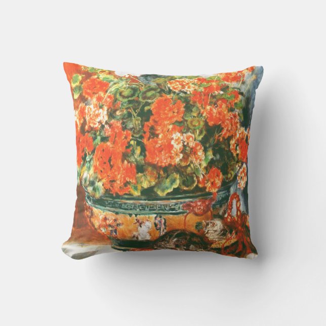 Almofada Pierre-Auguste Renoir Geraniums E Cats (Frente)