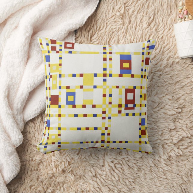 Almofada Piet Mondrian Broadway Boogie Woogie Arte Abstrata (Cobertor)