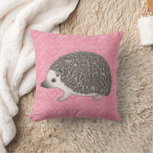 Almofada Pigmeus Africanos Pigmeus Hedgehog Em Pink Heart P