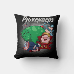 Almofada Pigvengers Reúnem Super Animais Heróis