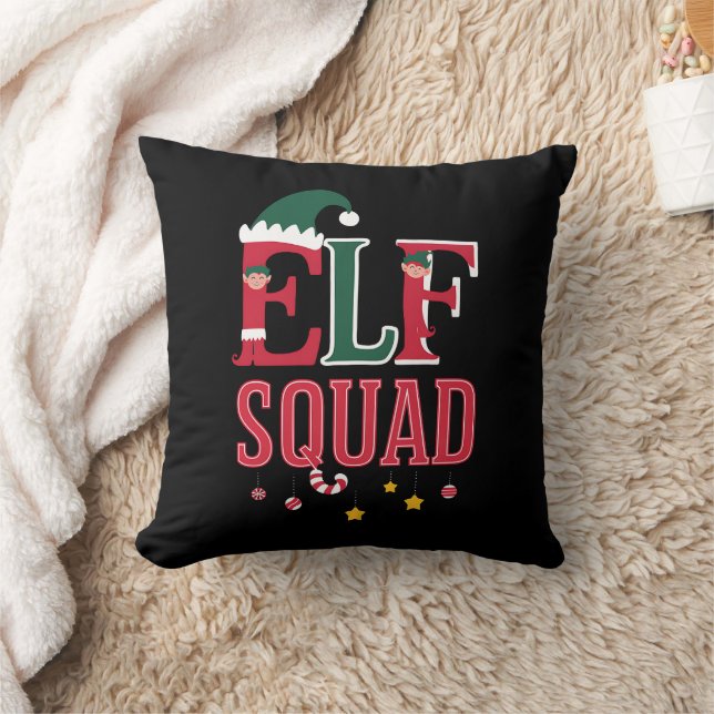 Almofada Pijamas de Natal Combinando Família de Elfos Esqua (Cobertor)