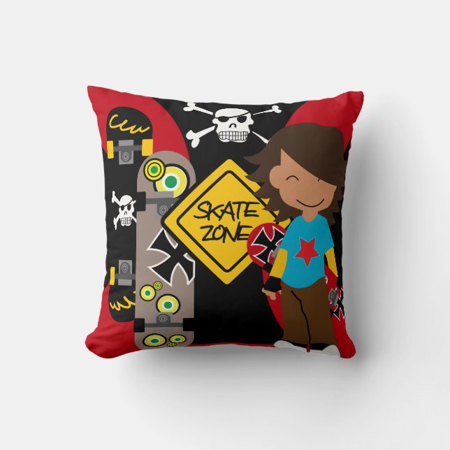Almofada Pilllow de Skateboard na Zona do skate (Frente)