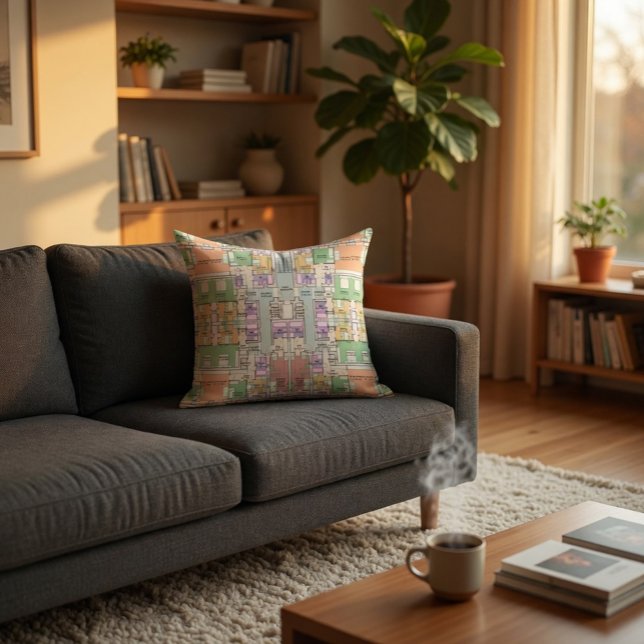 Almofada Pillow Arquitetônico com Estampa de Planta Baixa (Criador carregado)