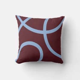 Almofada Pillow – Blue Lines on Burgundy