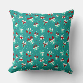 Almofada Pillow com Padrão de Caixa de Presente de Natal