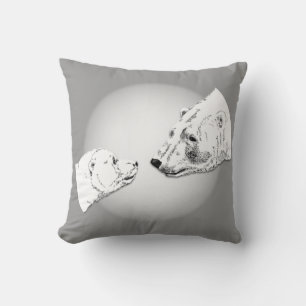 Almofada Pillow de arte do urso polarTravesseiro de orelhas