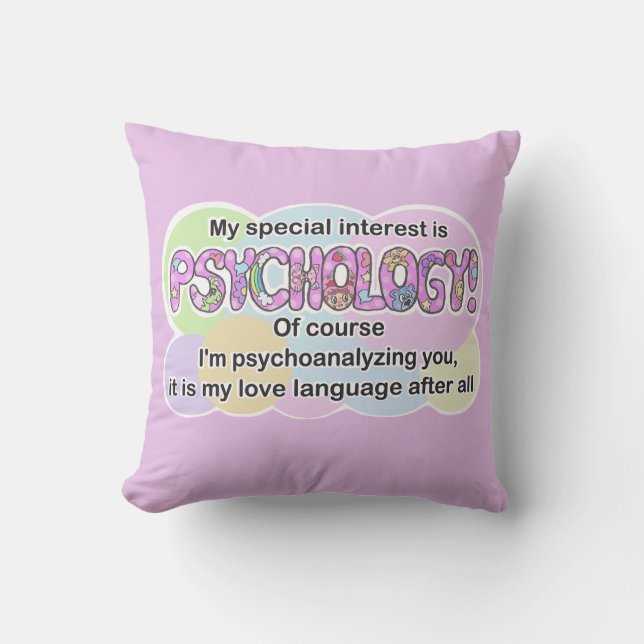 Almofada Pillow Psychology Love Language (ADHD, Autistic) (Frente)