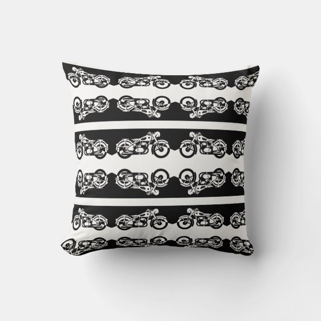 Almofada Pillow Reversível com Estampa de Moto de Rua (Frente)