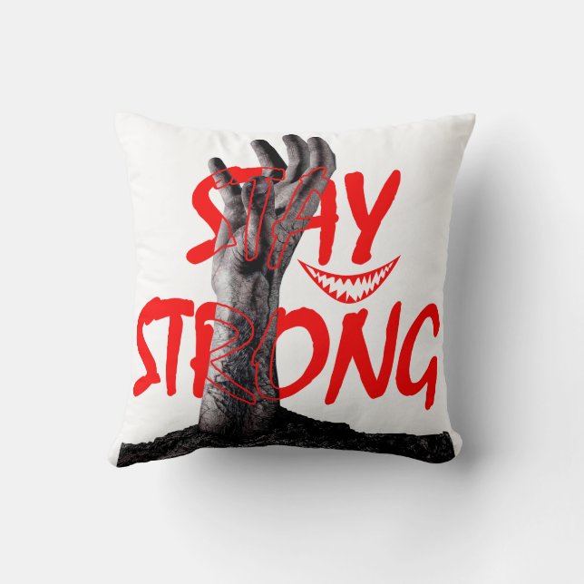 Almofada Pillow : Stay Strong Motivational Quote Design (Verso)