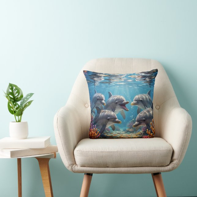 Almofada Pillow with dolphins. (Cadeira)