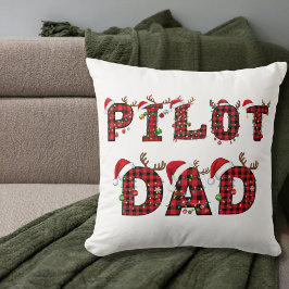 Almofada Pilot Dad Christmas Letters Lights Ornaments Funny