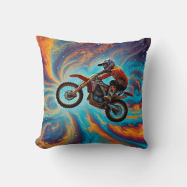 Almofada Piloto de Motocross e Paisagem de Sonhos