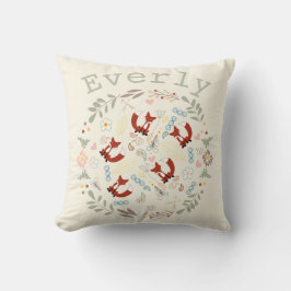 Almofada Piloto De Raposa Estilizada De Pinho Laranja Rosa 