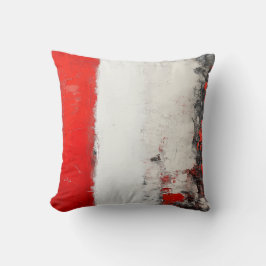 Almofada Pílula de Abstrato de Textura Vermelha, Branca e P