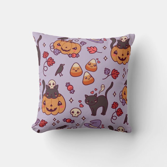 Almofada Pílula de café com decoração de padrão de Hallowee (Frente)