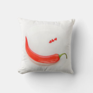 Almofada Pimenta-quente Coração vermelho-branco