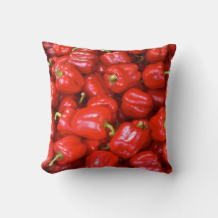 Almofada Pimentos vermelhos em padrão posterizado