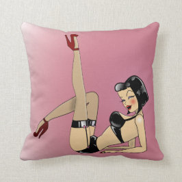 Almofada Pin bonito acima na lingerie preta!