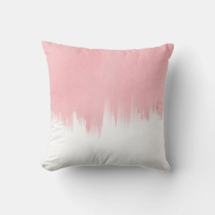Almofada Pincel Cor-de-Rosa Moderno trava Design branco