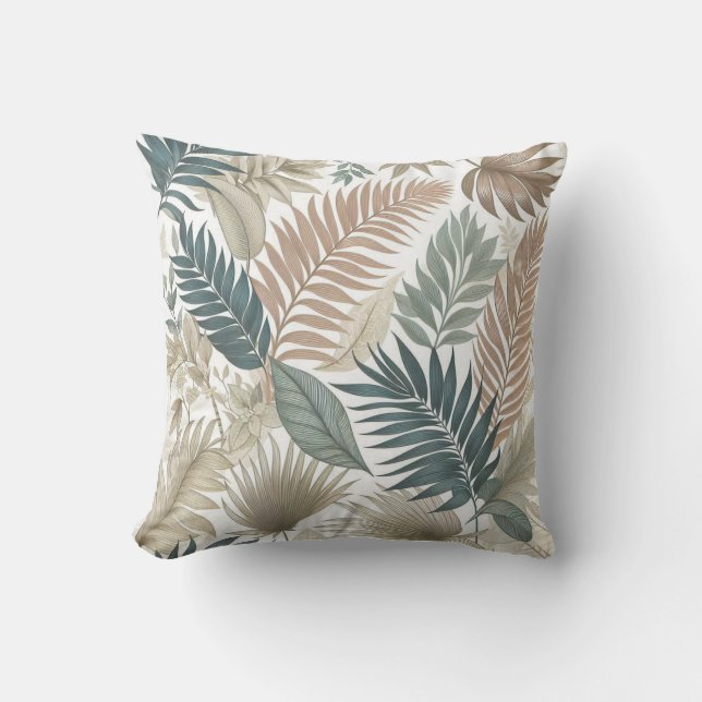 Almofada Pincel verde e castanho macio (Frente)