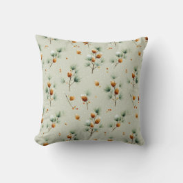 Almofada Pinecones de inverno e Ramificações de Neve