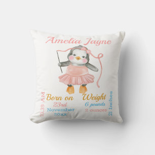 Almofada Pinguim Ballerina Pink Baby Stats