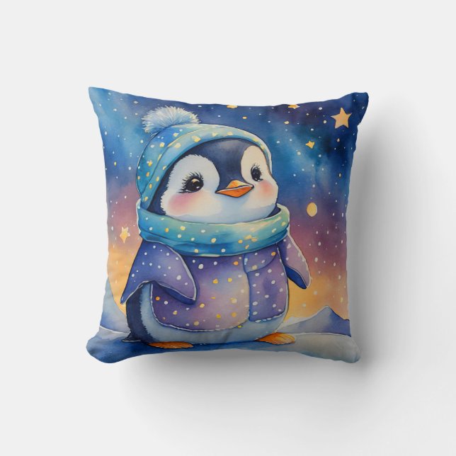 Almofada Pinguim bonito, presente para amantes de pinguim (Frente)