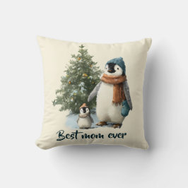 Almofada Pinguim de Inverno Personalizado “Melhor Mãe de To