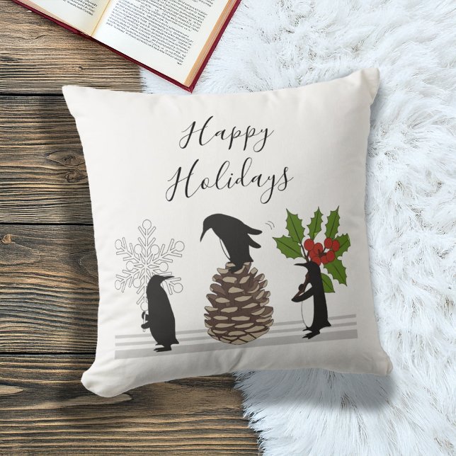 Almofada Pinguim de Natal Engraçado e Fofo Personalizado (Criador carregado)