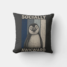 Almofada Pinguim Desajeitado Socialmente Engraçado Humor Re