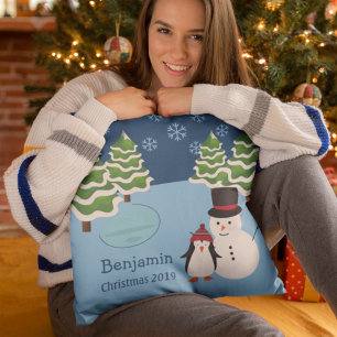 Almofada Pinguim Feriado de inverno e Natal