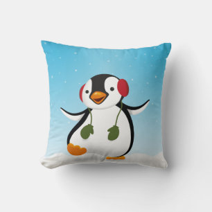 Almofada Pinguim Inverno Engraçado