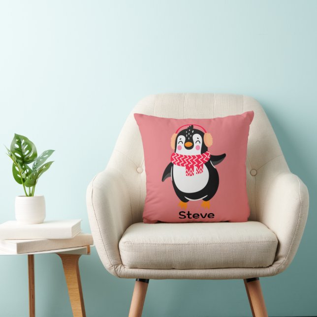 Almofada Pinguim Jolly Natal em Scarf com Malgas (Cadeira)