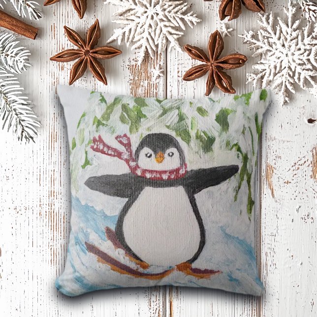Almofada Pinguim na esqui (Criador carregado)