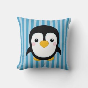 Almofada Pinguim Pinguin Design azul-stripes de cartoon bon