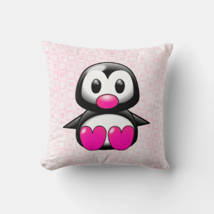 Almofada Pinguim rosa-branca