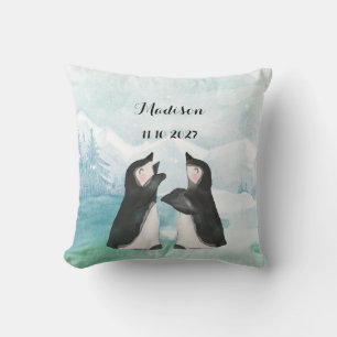 Almofada Pinguins Adoráveis na Paisagem da Neve