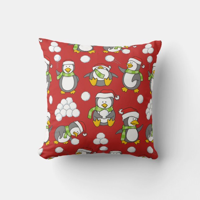 Almofada Pinguins de Natal (Frente)