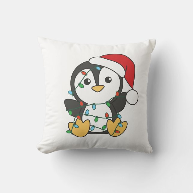 Almofada Pinguins de Natal de Inverno Pinguins (Frente)