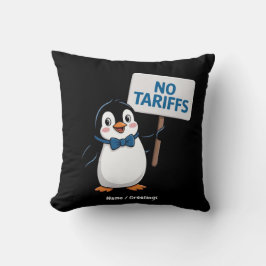 Almofada Pinguins engraçados SEM TARIFAS Tributação Protest