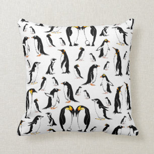 Almofada Pinguins - padrão preto e branco