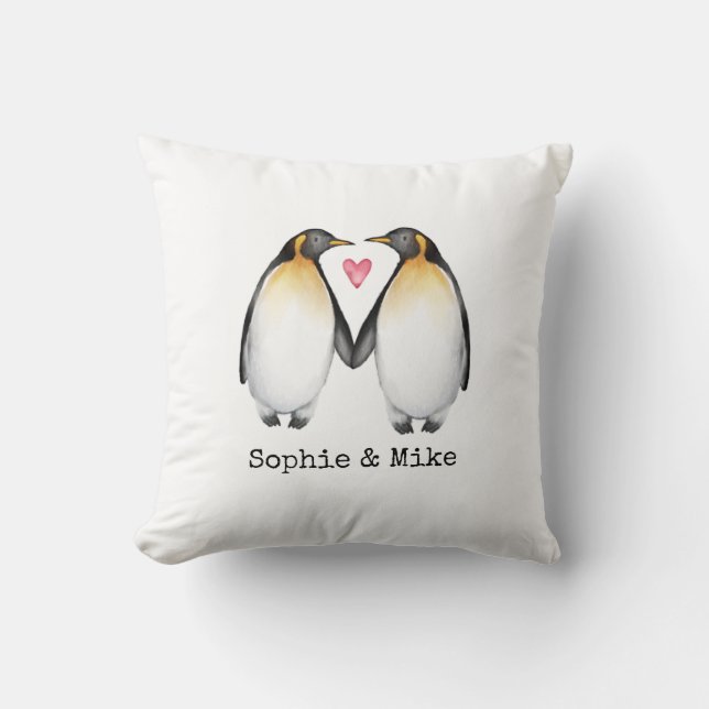 Almofada Pinguins Personalizados em Cushion Apaixonados (Frente)